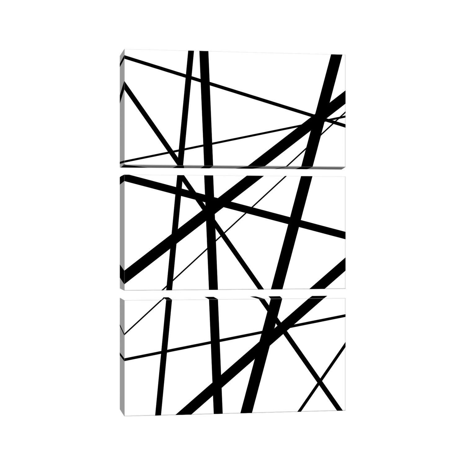 iCanvas "Black And White Geo Lines I" by Urban Epiphany 3Piece Canvas